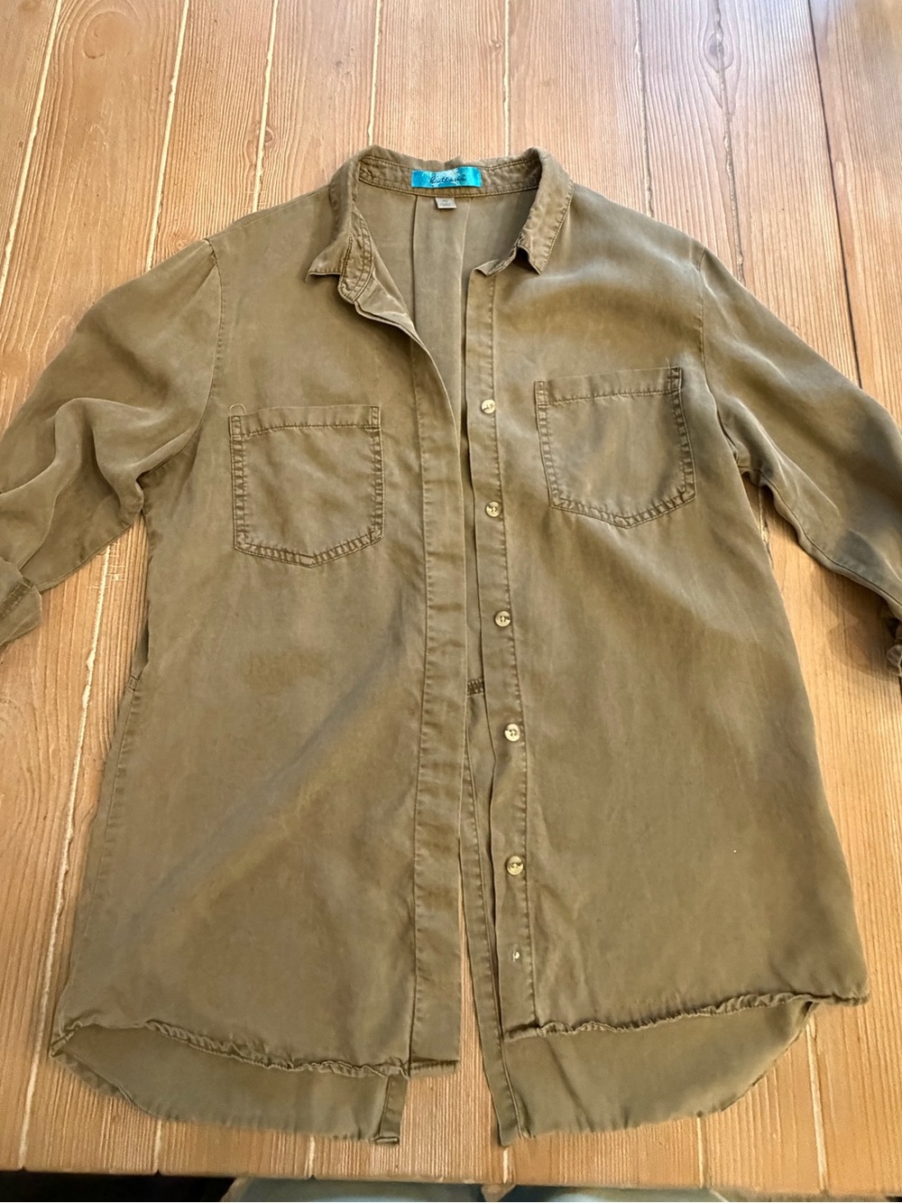 buttons Olive Green Button-Down Shirt